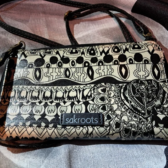 Sakroots Black and Cream Patterned Women's Bag - Picture 1 of 4